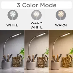 redbloom Flexible Gooseneck &Table Lamp,Desk Lamp with USB port Study Lamp(22 cm,White) Study Lamp image 2