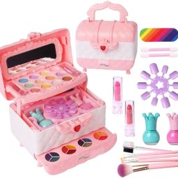 Washable Kids Make Up, Play Makeup Toys with Portable Carrying Case-image-27