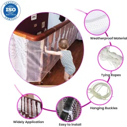 safe-o-kid Pack of 1 - Strong Fine Mesh Fall Prevention Safety Net image 2