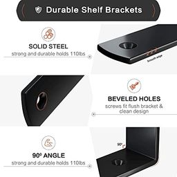 metalick Wall Bracket L Shape with Screws, (Set of 8) Wall Floating Shelf Bracket, Iron Shelf Brackets, Metal Shelf Bracket, Modern Shelf Bracket (6"x4"x1") image 4