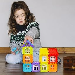 PULSBERY House Home Building Blocks - 92 Pcs Mega Jumbo Blocks with Attractive Windows and Smooth Rounded Edges, Building Blocks Toys, and Games for Kids, Puzzle Best Gift (Multicolor) image 4