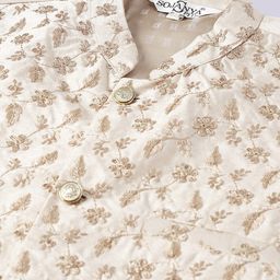SOJANYA PLUS Embroidered Thread Work Pure Cotton Kurta with Pyjamas & Nehru Jacket image 5