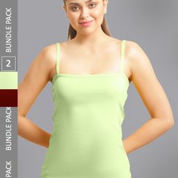 FBAR Pack Of 2 Non-Padded Bio Wash Pure Cotton Camisoles-picture-6