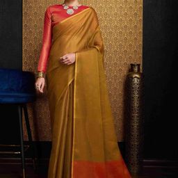 KALINI Gold Pure Linen Sarees-picture-54