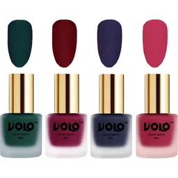 VOLO Set Of 4 Velvet Matte Nail Polish- 8 ml Each- 12 -25-31- 43-17