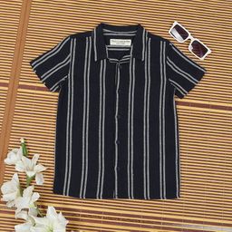 The Lion and The Fish Boys Comfort Opaque Striped Casual Shirt-image-95