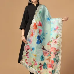 Kaizen TEXO FAB Printed Organza Dupatta image 1