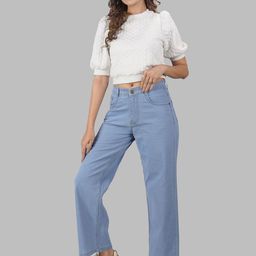 zayla Women Comfort Wide Leg High-Rise Stretchable Jeans-image-62