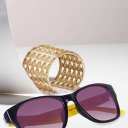 LEGEND EYEWEAR Unisex Blue Lens & Black Square Sunglasses with-image-74