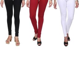 SAJATA Women Pack Of 3 Solid Leggings-image-59
