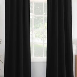 HOMEMONDE Black 2 Pieces Black Out Door Curtains-image-94