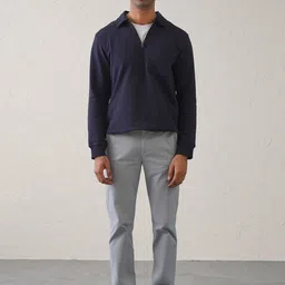 Minus One Men Cotton Mid-Rise Regular Fit Chinos Trousers-image-92