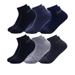 Akeeta Unisex Multicolour Set Of 6 Solid Ankle Length Socks-picture-30