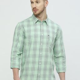 Basics Men Slim Fit Tartan Checks Opaque Checked Casual Shirt-image-52