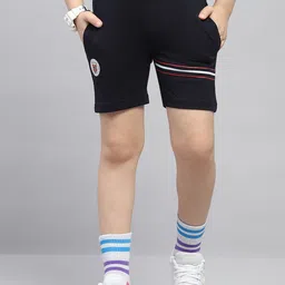 Monte Carlo Boys Striped Printed Mid-Rise Regular Fit Shorts-15