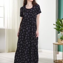 QUIRA Women Printed Maxi Nightdress-image-88