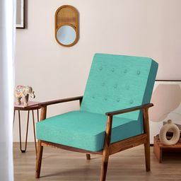 Chumbak Maldivian Teal & Brown Memsaab Arm Chair-image-81