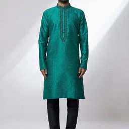 Samyukta Singhania Men Regular Thread Work Kurta with Churidar-picture-35