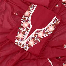 SALWAR STUDIO Embroidered Pure Silk Unstitched Dress Material-image-48