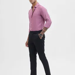 Snitch Men Slim Fit Spread Collar Textured Formal Shirt-image-80