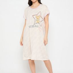 Camey Printed Graphic Short Sleeves Round Neck Nightdress-image-79