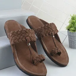 Apratim Men Woven Design Casual One Toe Flats-16