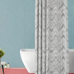 ArtzFolio Grey Printed Water Proof Shower Curtain-54