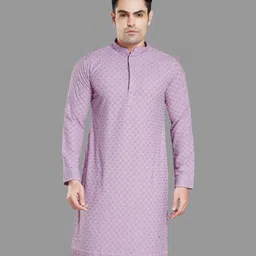 PulseIQ Purple Viscose Rayon Embroidered Kurta Sets-image-32