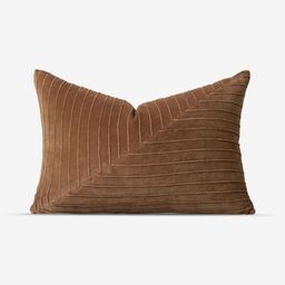 Amaara Home Coffee Brown Striped Rectangle Velvet Cushion Covers-image-43
