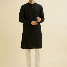 Manyavar Mandarin Collar Cotton Straight Kurta-picture-34