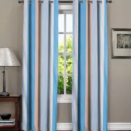 Aura Blue & Pink Set of 2 Striped Door Curtain-48