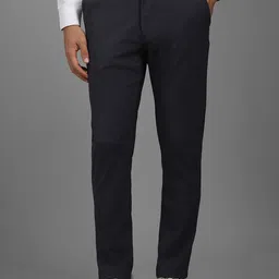 Louis Philippe Men Printed Slim Fit Trousers-picture-4
