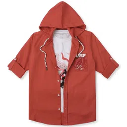 CAVIO Boys Hood Graphic Printed Cotton Casual Shirt & T-Shirt-image-97