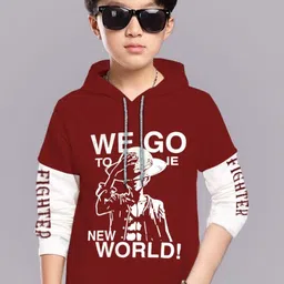 MYEONN Boys Typography Printed Hooded Monochrome T-shirt-picture-15