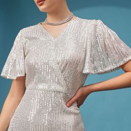 BAESD Flared Sleeve Net Maxi Dress-image-85