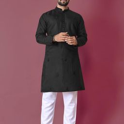 BALAJI CREATION Men Black Kurtas-image-11