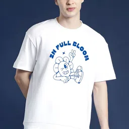 Streetsutra Typography Printed Drop-Shoulder Sleeves Cotton Oversized T-shirt-image-14