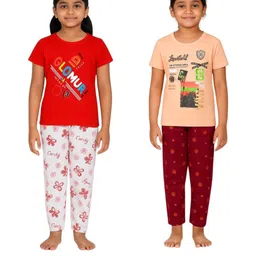 Veecap Girls Pack Of 2 Pyjama Set-picture-49