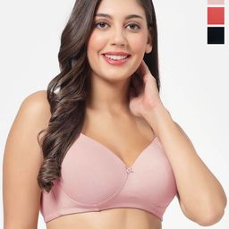 SHYAM SONS FLAIR Plainmould Pack Of 3 Full Coverage Lightly Padded Seamless T-shirt Bra-42