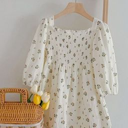 LULU & SKY Floral Print Puff Sleeve A-Line Dress-29