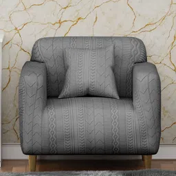 Myntra Elegant Homes Grey Jacquard 2 Piece Sofa Cover With Arms-image-97