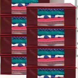 AMAK INC Maroon Fabric Multi-Utility Wardrobe Organisers-picture-35