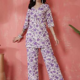 Sangria Printed Top With Trousers Co-Ords-picture-13