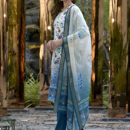 SHREE LAXMINARAYAN EXPORT Women Floral Printed Regular Kurta with Trousers & With Dupatta image 2