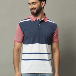 GET GOLF Men Striped Polo Collar Cotton T-shirt-image-79