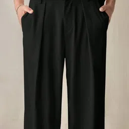 Next One Men Smart Loose Fit Easy Wash Pleated Trousers-picture-17
