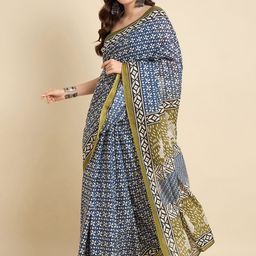 Anouk Rustic Geometric Printed Saree With Unstitched Blouse image 4
