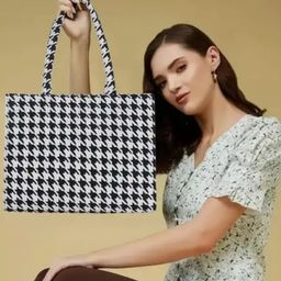 Shanaya Trends Geometric Printed Structured Tote Bag-image-1