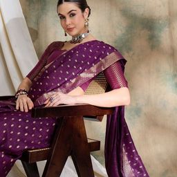 Sangria Woven Design Printed Designer Saree With Blouse Piece-picture-16