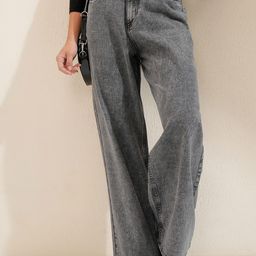 Tokyo Talkies Women Wide Leg Mid-Rise Cotton Jeans-picture-34